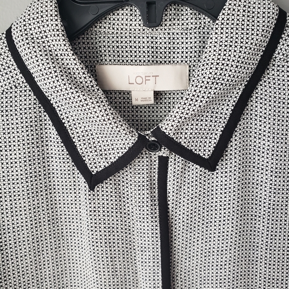 LOFT black and white Blouse - Picture 1 of 4